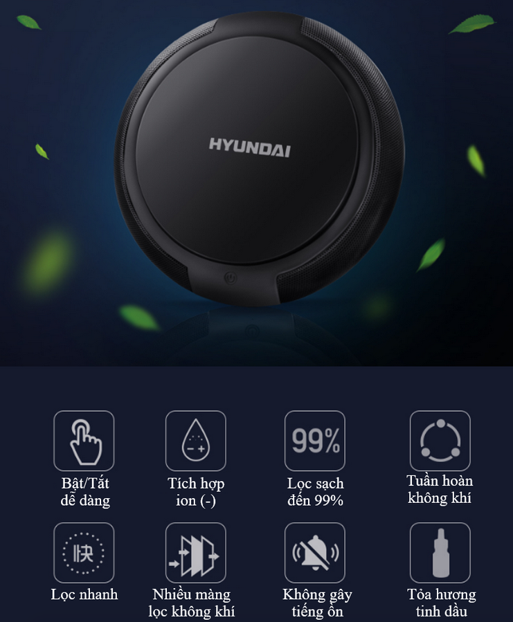 Máy Lọc Không Khí Ô Tô Hyundai Hy12 - Máy Khử Khuẩn Mùi Ô Tô Hyundai