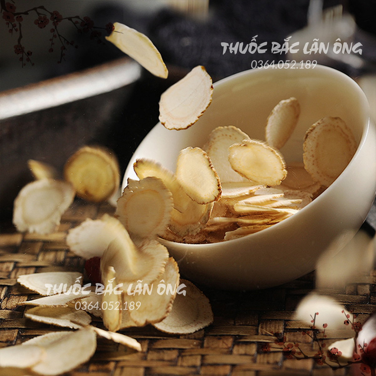 Thin Slices of West Ocean Ginseng 100g (Dried Panax Notoginseng, White Ginseng) - Lan Ong Traditional Medicine