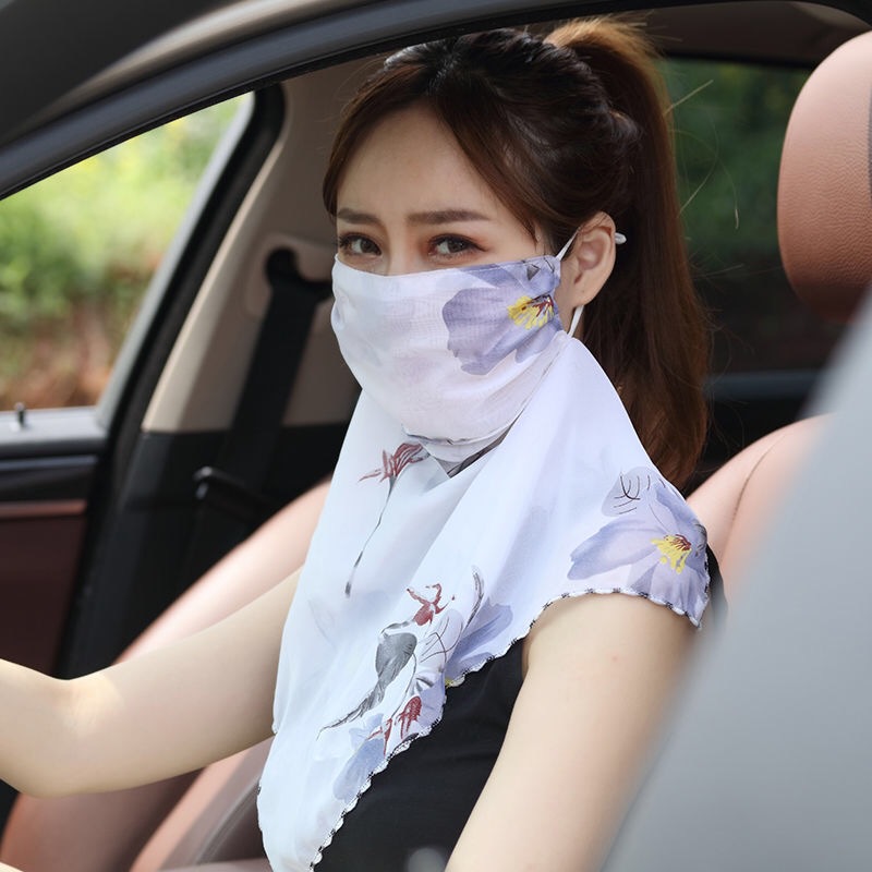 SALE Khẩu trang bằng voan che cổ đa năng
