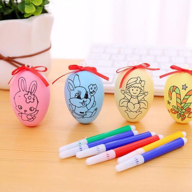 SÉT 3 QUẢ TRỨNG TÔ MÀU ( KÈM BÚT MÀU )