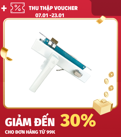 Bộ Khóa Tay Gạt Lắp Cửa Nhôm Cửa Nhựa Hệ 4500 Việt Pháp (Trắng)