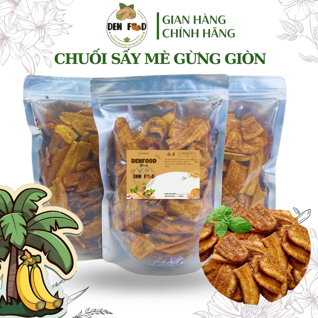 Chuối Sấy Mè Gừng Giòn Tan Túi 400gr