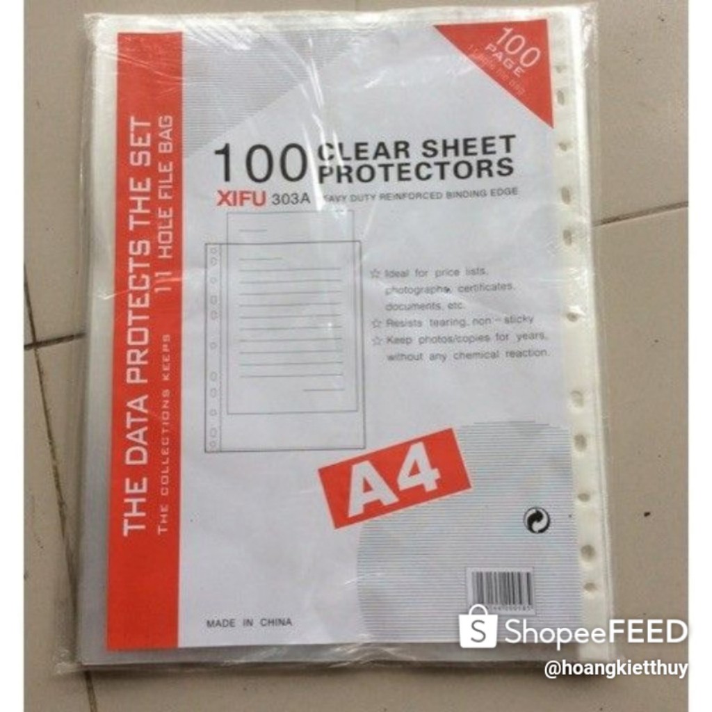 Bìa lỗ xifu 380gr ( 100 tờ/ xấp)