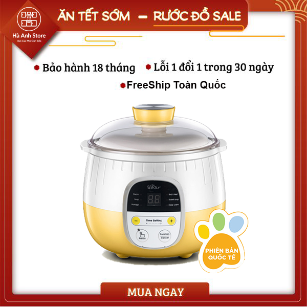Nồi nấu chậm Bear 0.8 lít SUBE001 - Bản Quốc Tế [ Chính Hãng ]