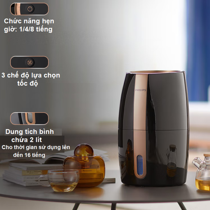 Máy tạo độ ẩm thương hiệu cao cấp Philips HU2718/00 - tích hợp hệ thống bốc hơi tiên tiến công nghệ NanoCloud - HÀNG NHẬP KHẨU (Bảo hành 24 tháng)