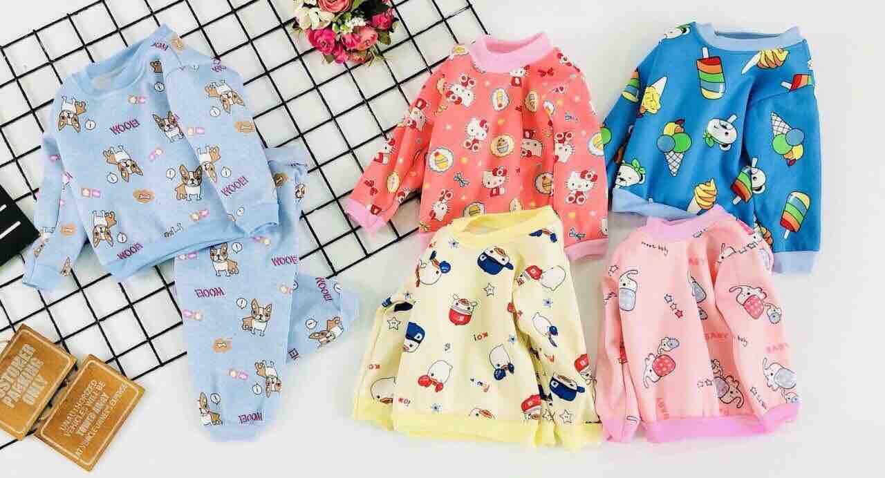 Sét 2 bộ nỉ lông cho bé  trai 12-14kg