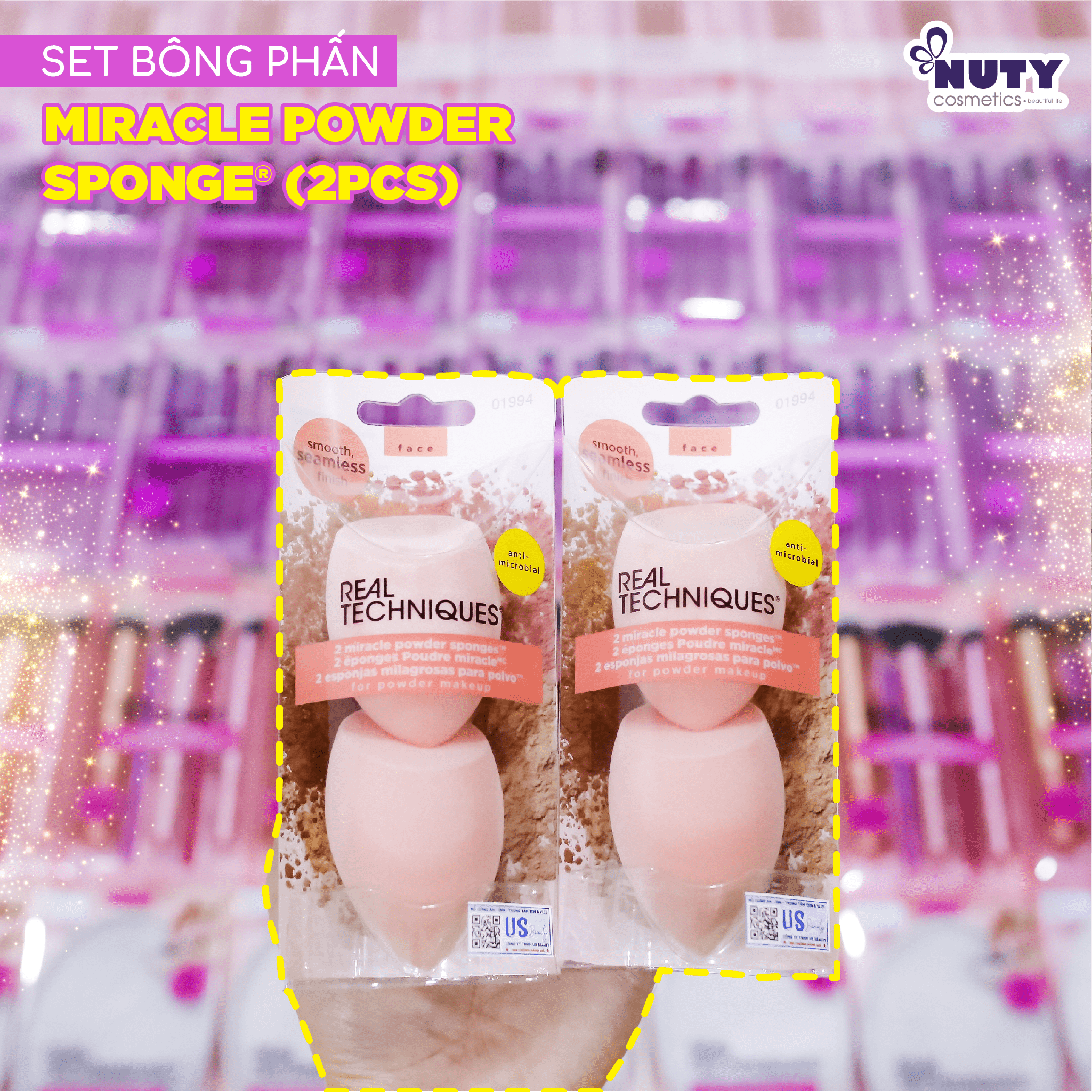 Bông Mút Tán Phấn Real Techniques Miracle Powder Sponge (2pcs)