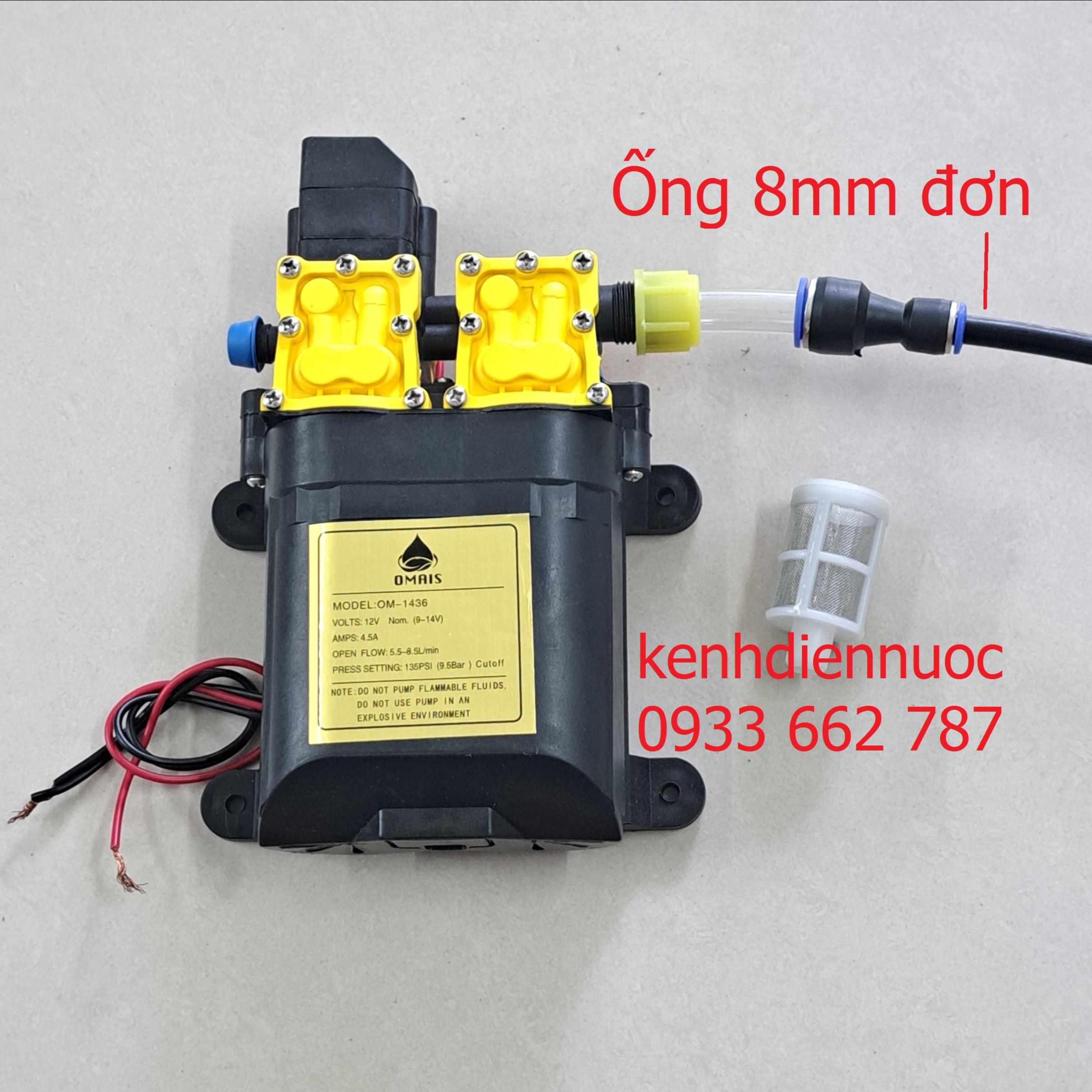 Máy bơm đôi/ bơm kép 12V dùng phun thuốc, tưới cây