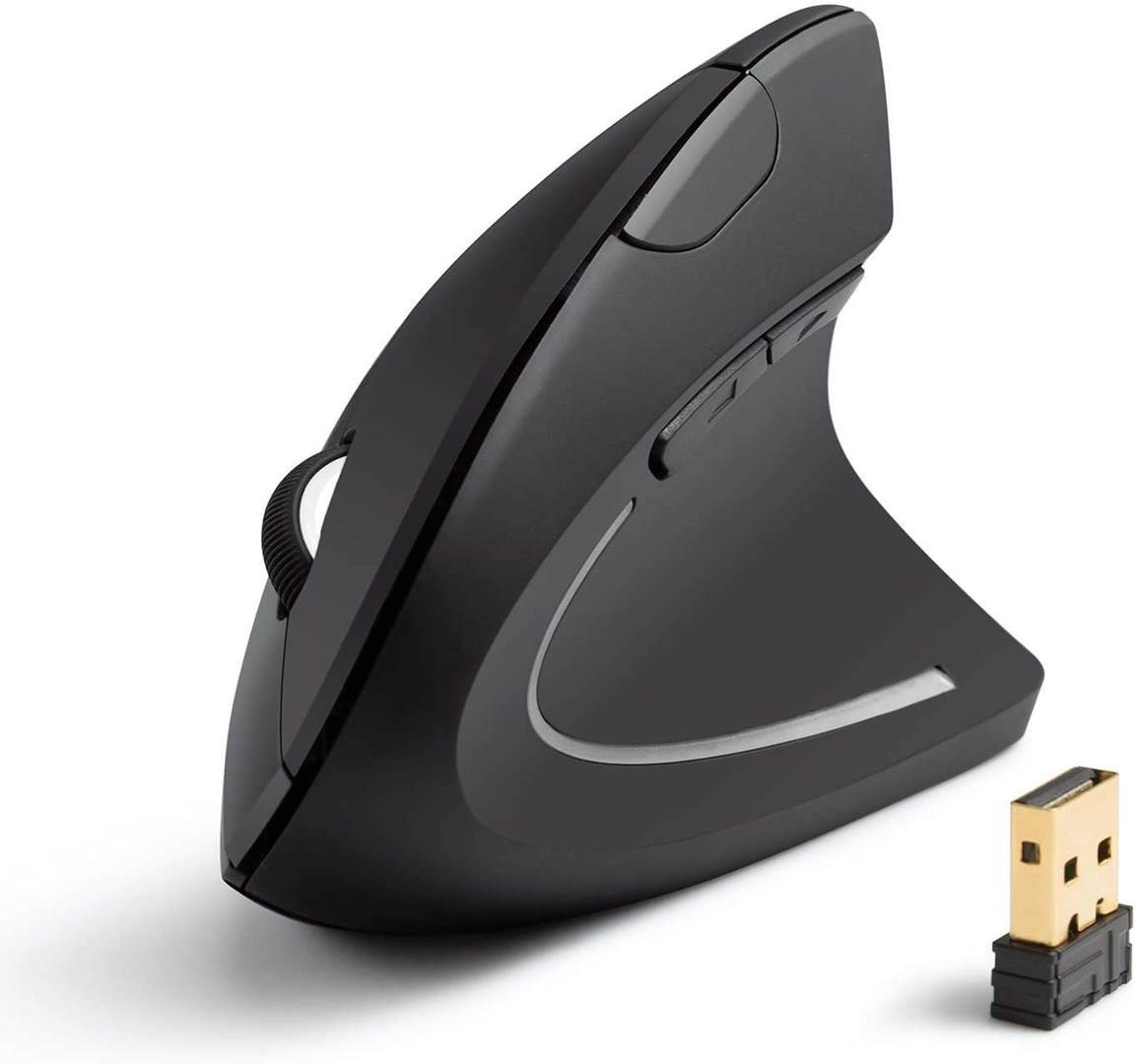 Chuột dọc/công thái học anker 2.4g wireless vertical ergonomic optical mouse, 800 / 1200 /1600 dpi, 5 nút điều khiển, màu đen