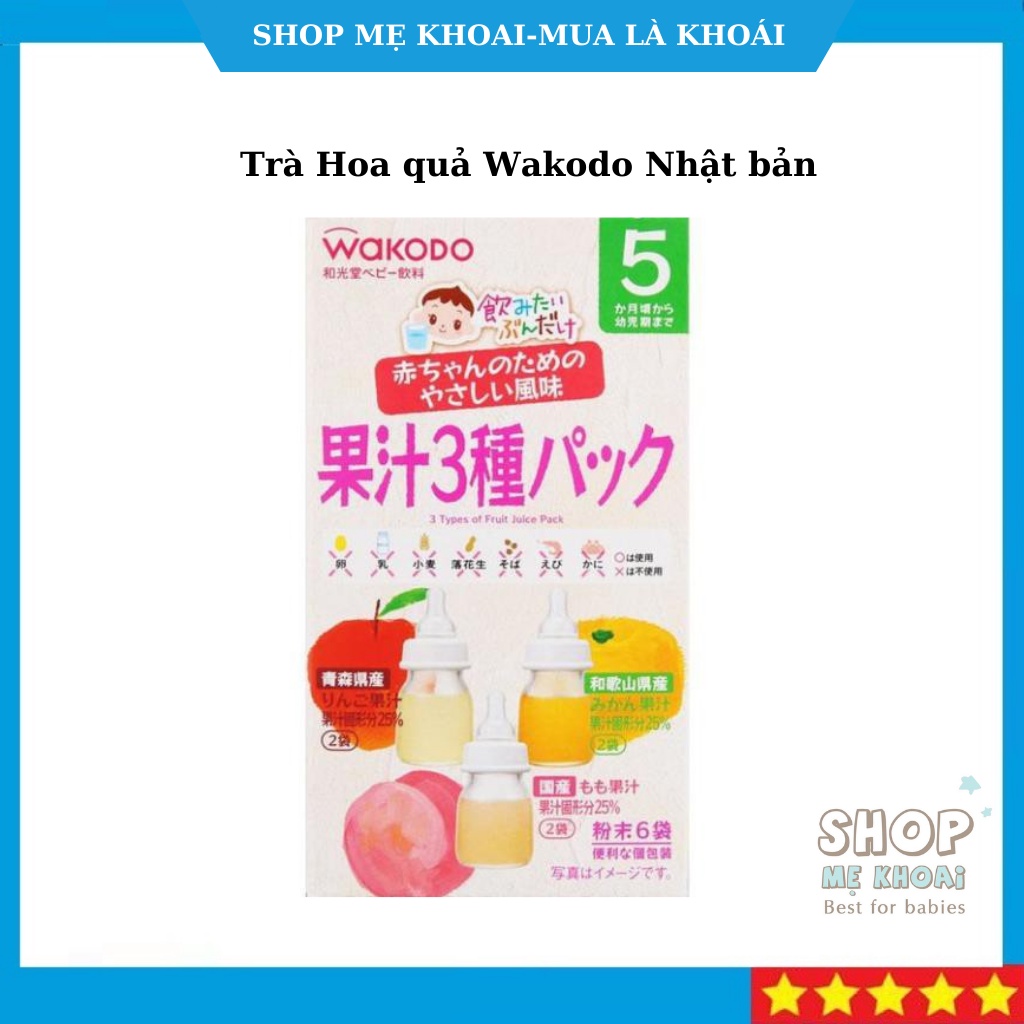 Set 8 gói lẻ các vị trà Wakodo cho bé từ 5 tháng