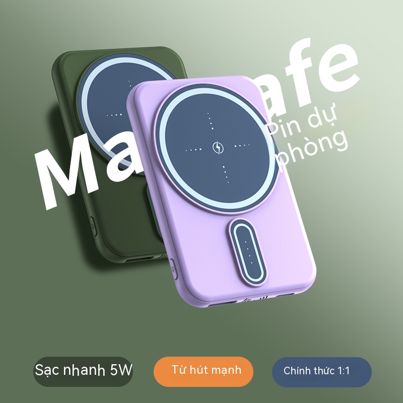 Sạc Pin Dự Phòng 100% PD QC 3.0 Pin dự phòng 50000mAh Sạc nhanh không dây Mini Pin dự phòng từ tính di động PowerIQ tốc độ cao