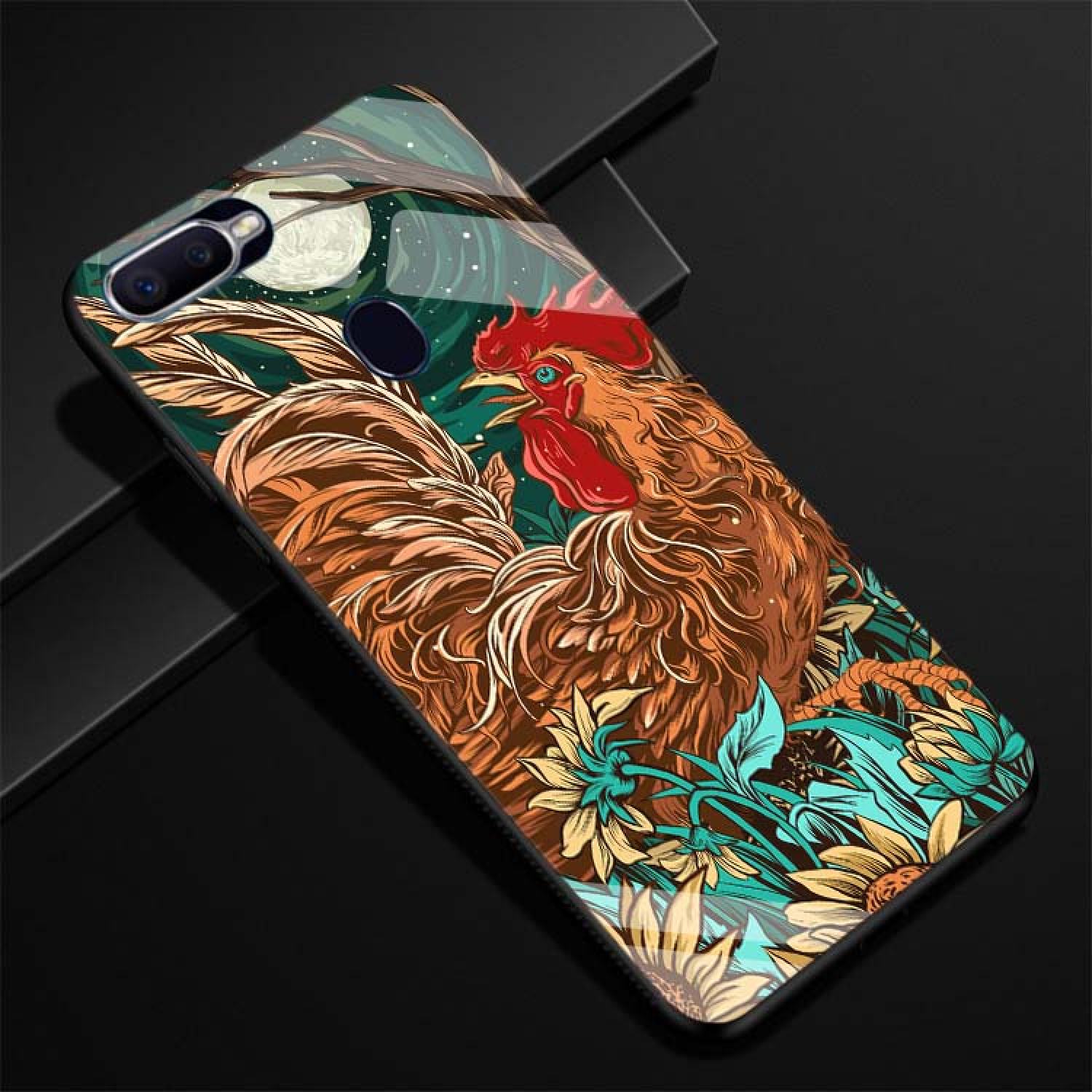 Ốp oppo a7, a5s, a12, f9 lưng kính cường lực, in hình 3d, thiết kế độc quyền
