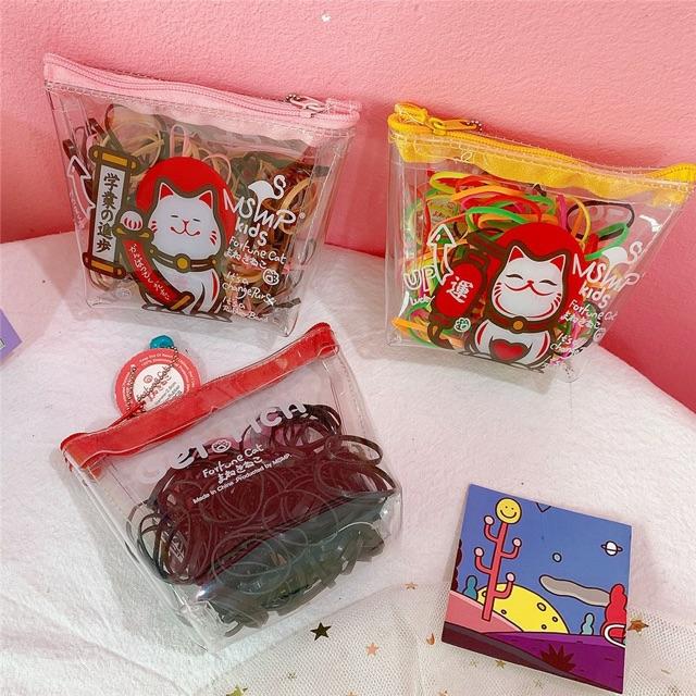 TÚI THUN CỘT TÓC LUCKY CAT - 200pcs