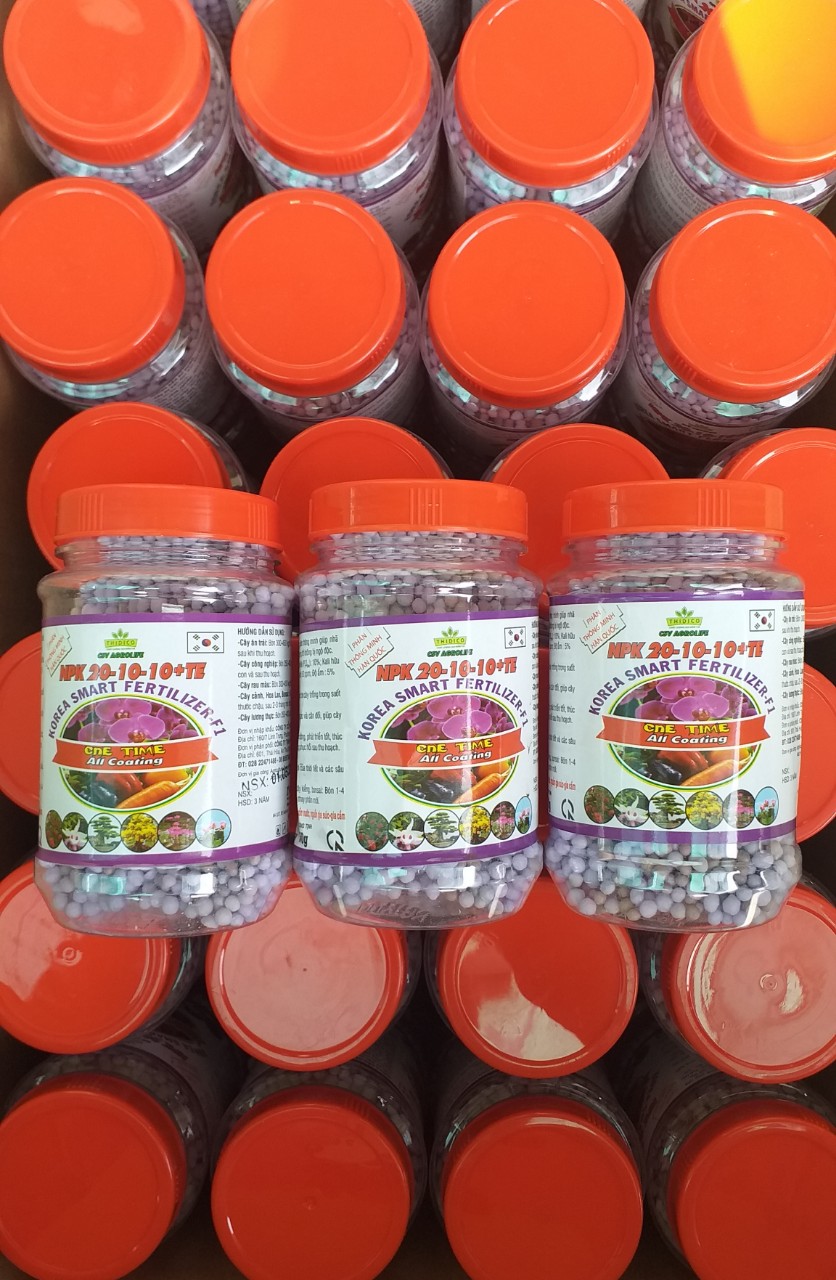 Phân tan chậm thông minh Hàn Quốc NPK 20-10-10+Te lọ 150gr