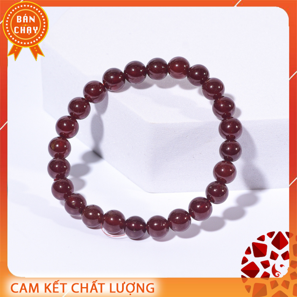 [HCM]Vòng tay ngọc hồng lựu (garnet) chuẩn AAA+ 8mm