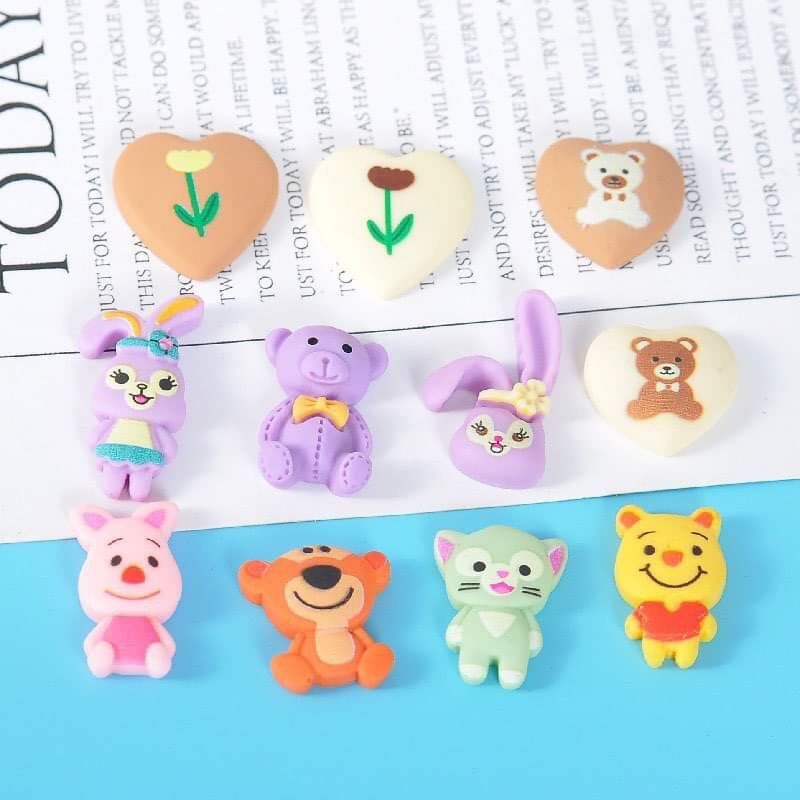[MUA 2 GIẢM 5%]Set charm dán trang trí slime/điện thoại/sổ DIY
