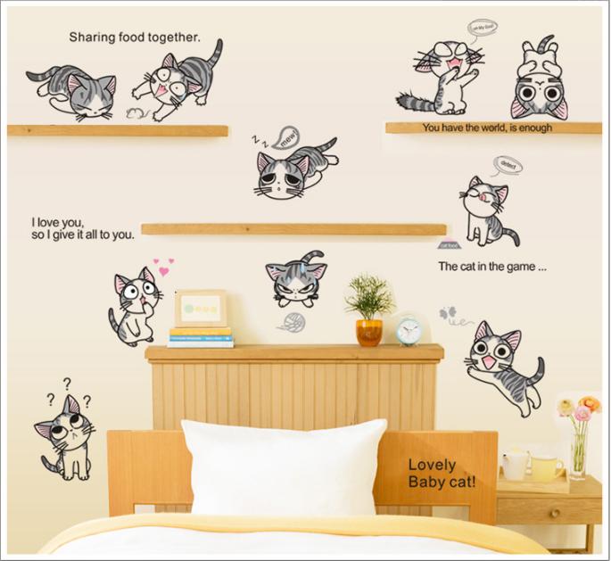 [HCM]Decal trang trí Mèo Quậy tinh nghịch