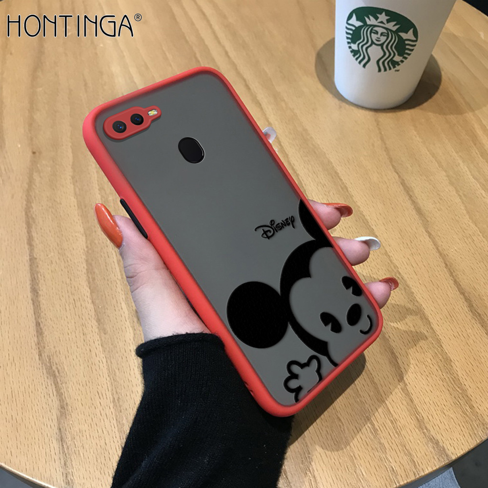 Hontinga Casing Case For OPPO A5S A7 Case Cartoon Cute Mouse Frosted Transparent Phone Case Full Back Cover Casing Camera Protect Cases Hard Case For Girls For Boys