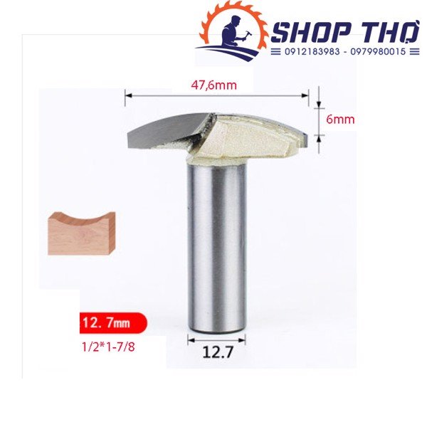 Mũi phay đánh hình cầu lõm tideway cốt 12.7mm