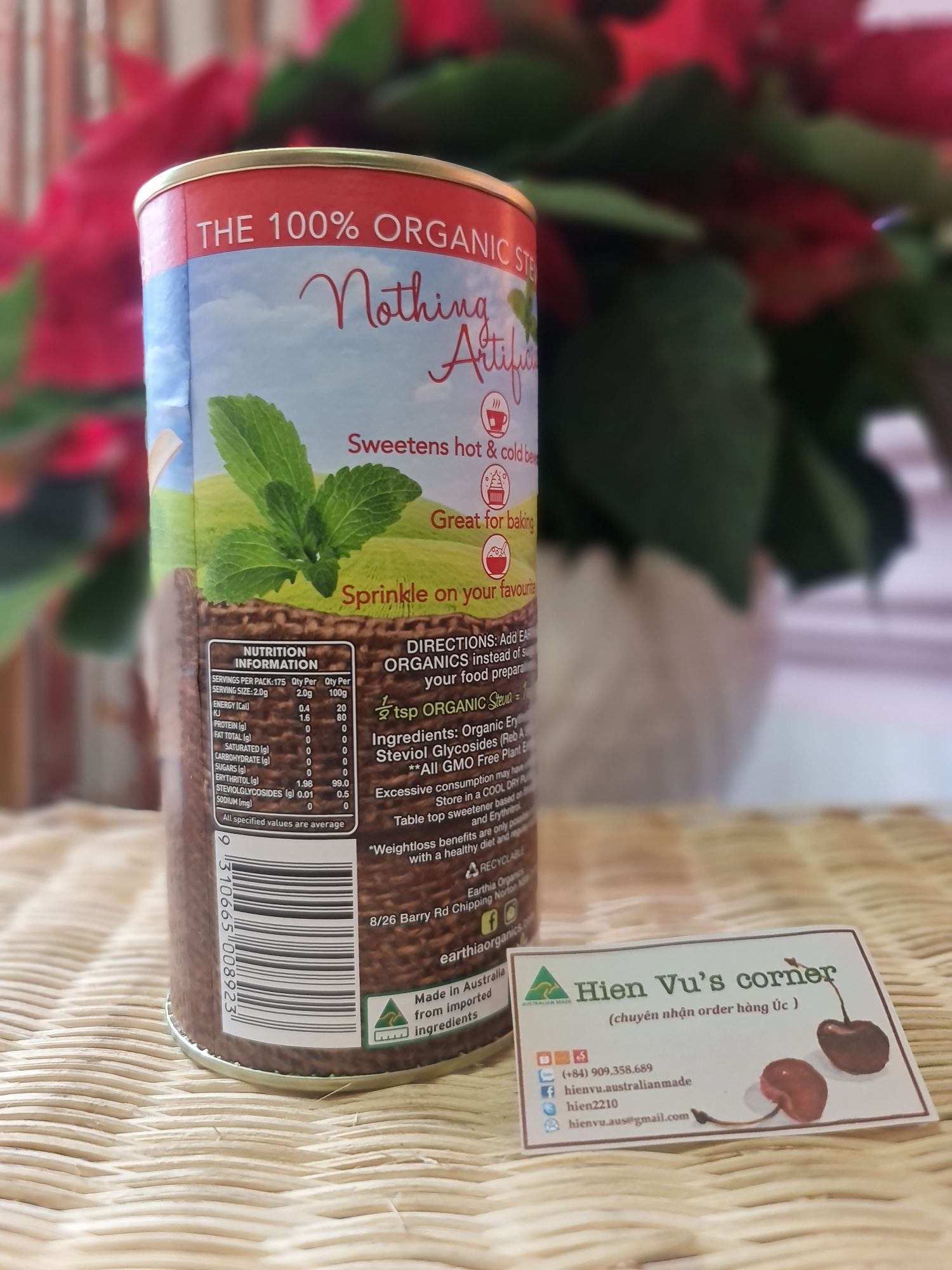 [HCM]???? ĐƯỜNG HỮU CƠ ÚC - Sugarless Organic (tiểu đường/ăn kiêng Keto-làm bánh/pha chế) STEVIA 350g mới