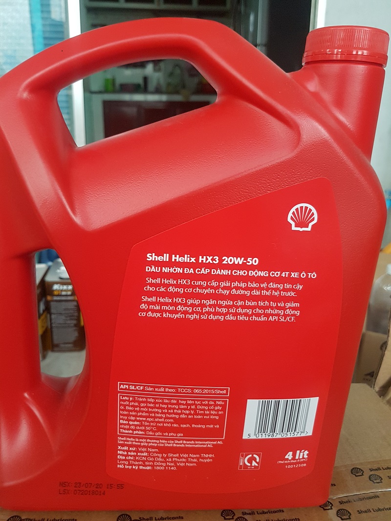 Dầu nhớt xe ô tô Shell Helix HX3 API SL 20W-50
