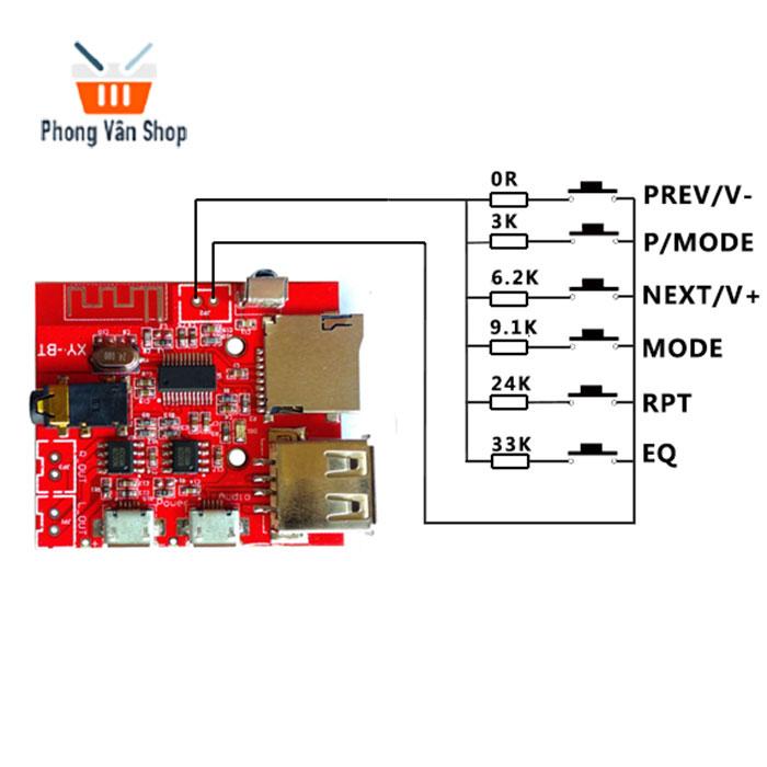 Mạch giải mã âm thanh Bluetooth + Usb + Thẻ nhớ - Chế loa Bluetooth