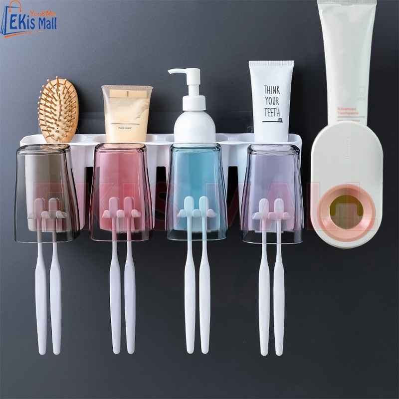 BÁO GIÁ Kệ Để Bàn Chải Đánh Răng Cao Cấp | Shopee Lazada Sendo Tiki mới nhất 28 ☾ Kệ để bàn chải nhả kem đánh răng Giá treo bàn chải đánh răng kèm cốc Ekis Mall Cao Cấp