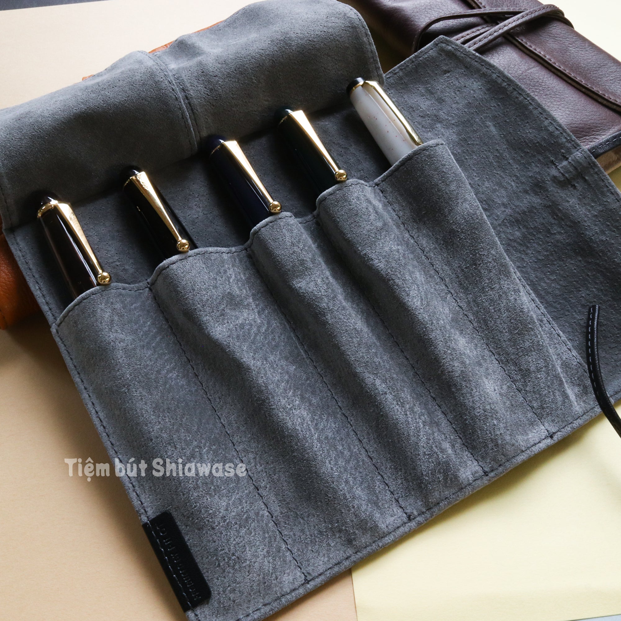 Bao Da Đựng Bút - Loại 5 Bút - Pilot Pensemble - Roll Case