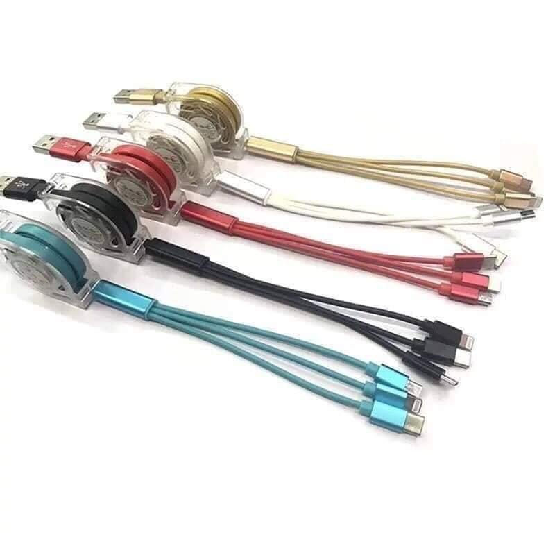 sạc 3 đầu dây rút