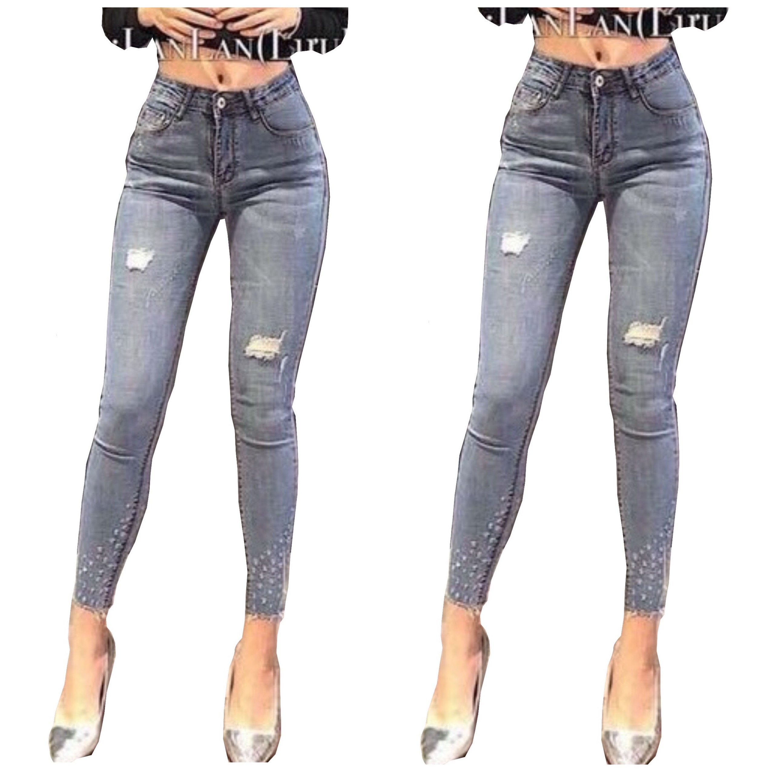 [SIZE ĐẠI 60kg~90kg] Quần jean nữ BIGSIZE 9 tấc tua lai, chất liệu vải dày dặn co dãn mạnh, phong cách năng động cá tính 3022 - MoliJeans