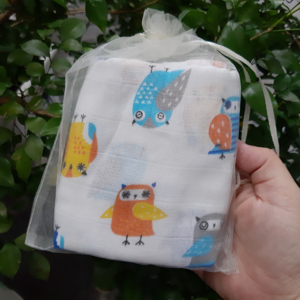 Bộ 10 Khăn Sữa Cotton Mềm Mại Cho Bé 0-12 Tháng - Thiết Kế Đáng Yêu