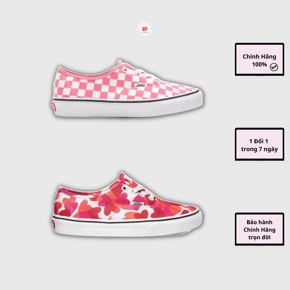 Chính Hãng Giày Vans Authentic Checker Pink / Valentines