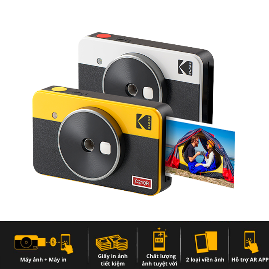 [HCM] Máy chụp ảnh lấy ảnh ngay Kodak Mini Shot 2 Retro C210R - Hàng chính hãng - Bảo hành 1 năm - Tặng kèm 8 tấm ảnh