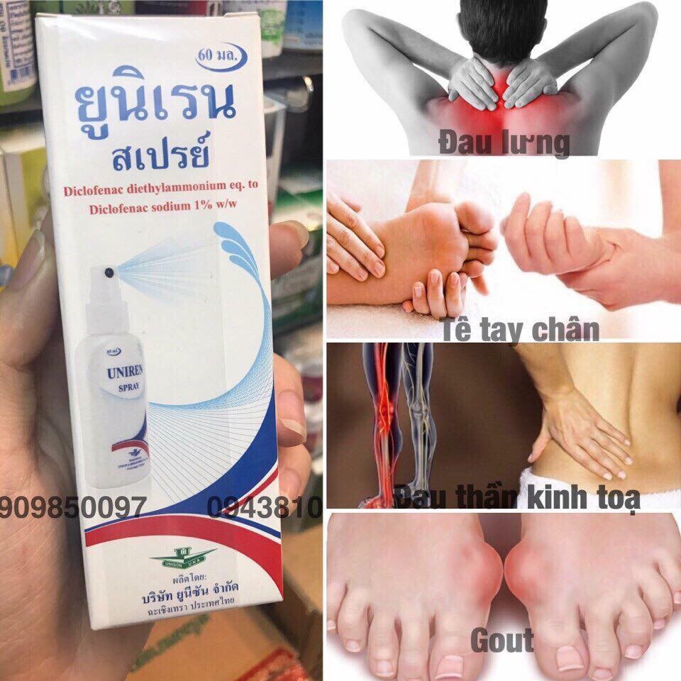 CHAI XỊT XOA BÓP THÁI LAN UNIREN 60ML  - 3268