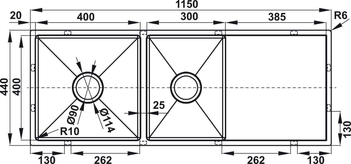 Chậu rửa chén inox Hafele HS21-SSD2S90L 567.94.050