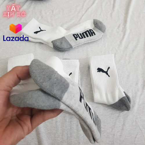 Combo 5 đôi Tất Thể Thao Puma Cao cổ ( Màu Trắng )
