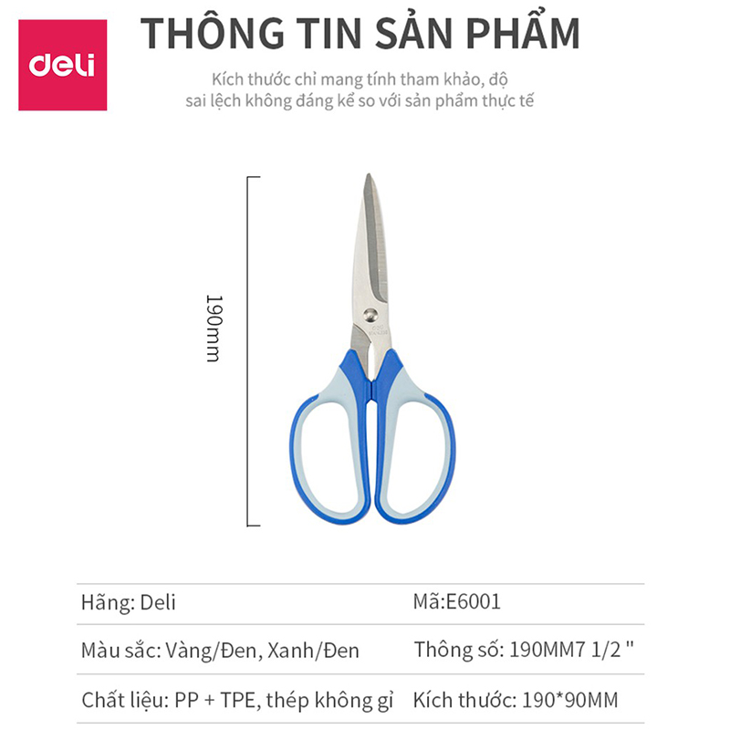 Kéo văn phòng 190mm 6001 (Deli)