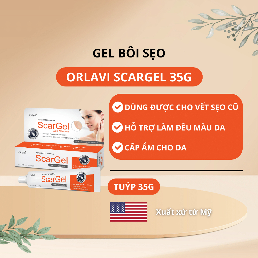 [HCM] [CHÍNH HÃNG] Orlavi Scargel - Gel làm mờ sẹo, cải thiện các loại sẹo vừa, lớn, nhỏ, sẹo thâm
