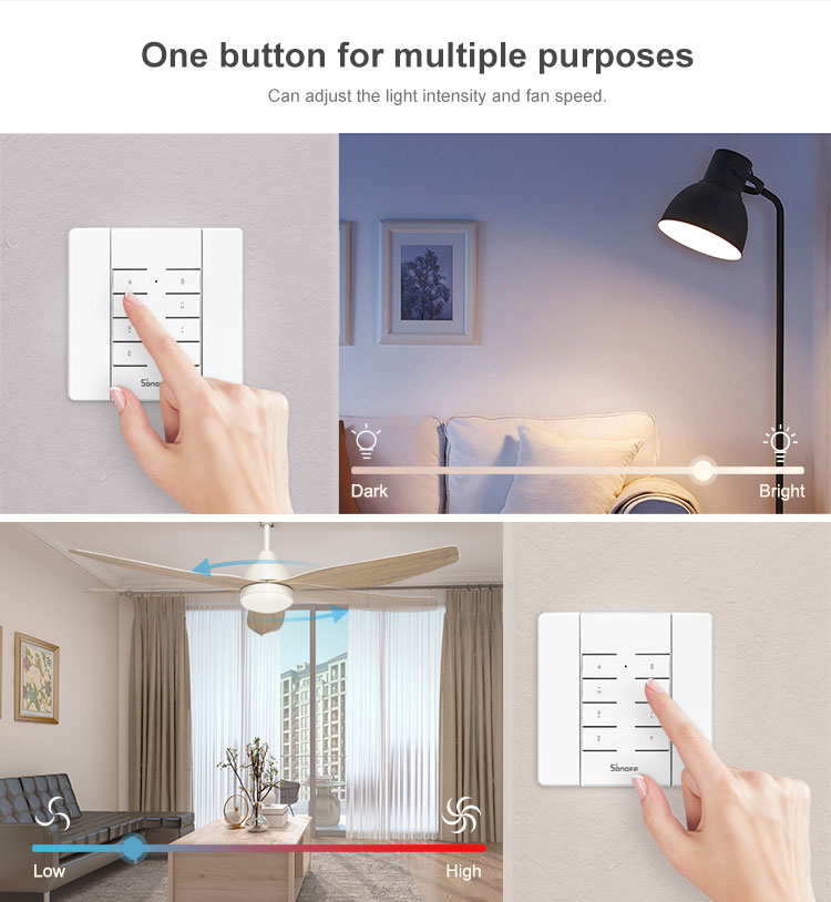 REMOTE RF 433 SONOFF & ĐẾ GẮN TƯỜNG - KÈM PIN