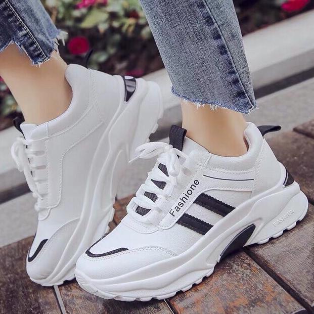 GIẦY SNEAKER NỮ 2 VẠCH FS TRẮNG ĐEN  HÓT HÍT