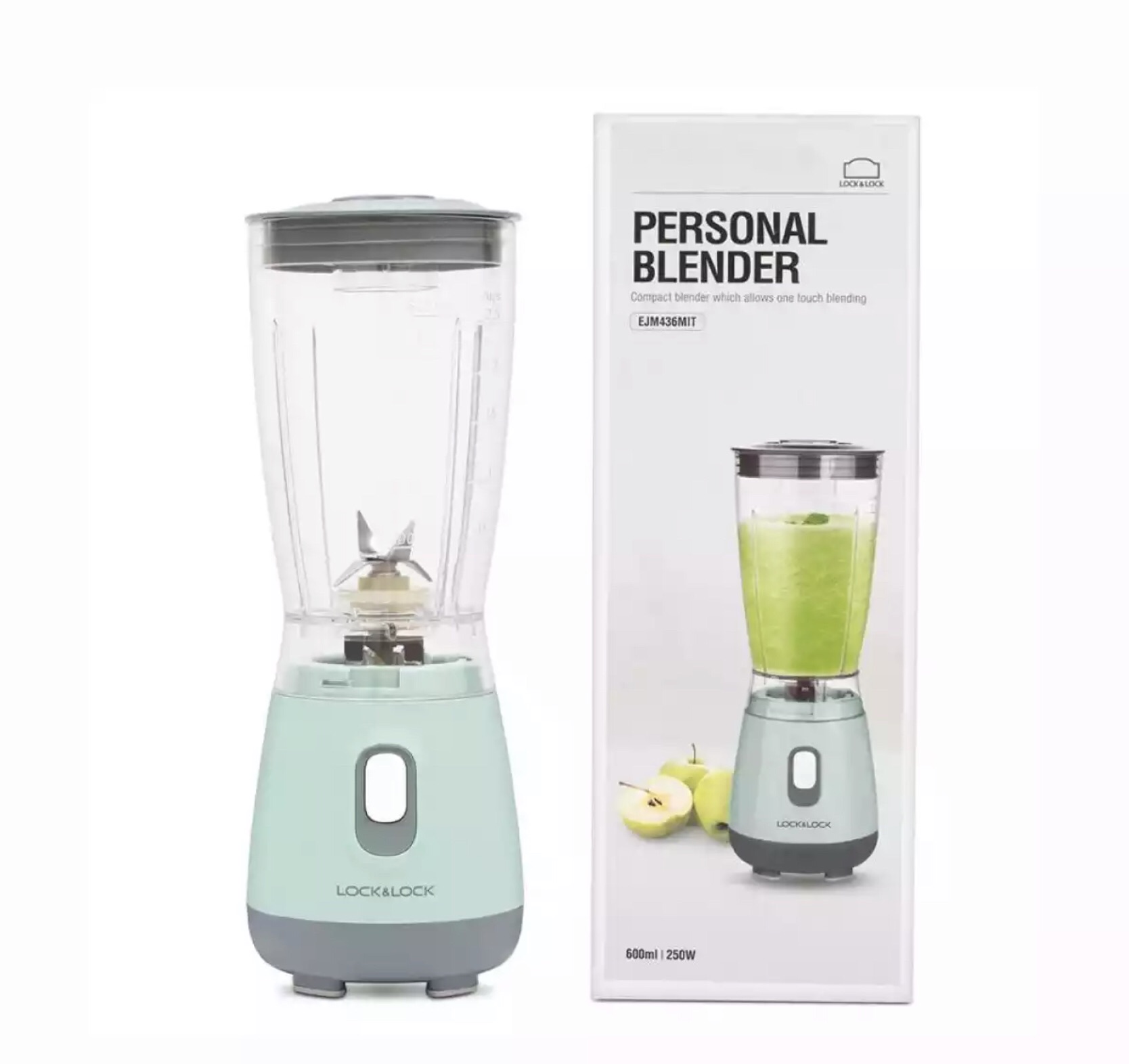 Máy Xay Sinh Tố LocknLock EJM436 [ 250W ] 600ml [ Lưỡi dao 4 cánh inox 304 sắc bén - làm nhuyễn nhanh ]