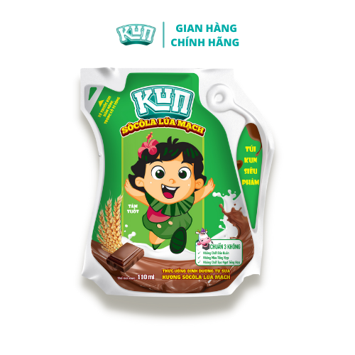 Sữa lúa mạch socola KUN thùng 24 túi x 110ml