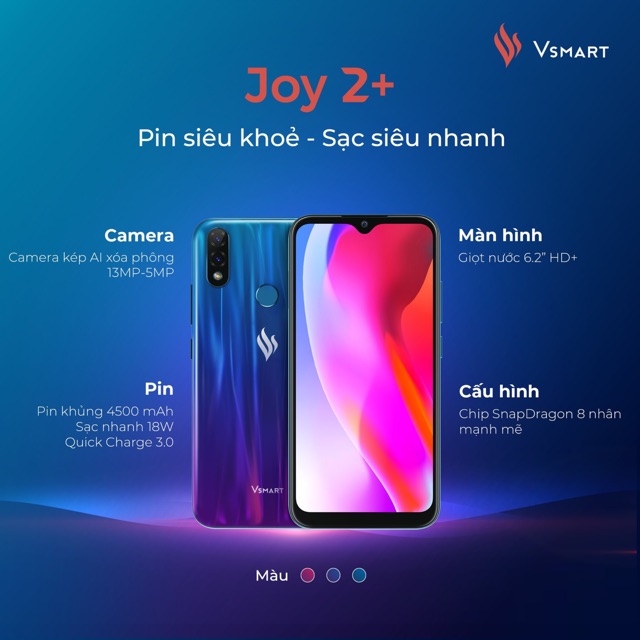 Kính cường lực màn hình Vsmart Joy 2+ (joy 2 plus) full keo, 9D