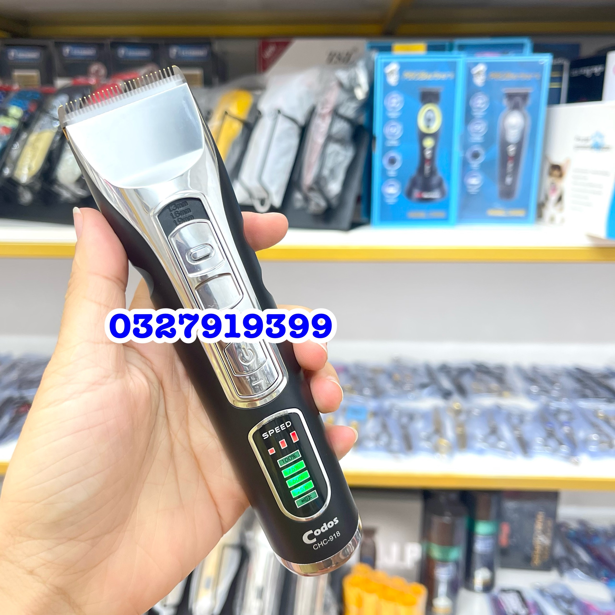 Codos Tông Đơ Cắt Tóc CHC-918 Chính Hãng Pin Lithium Ion 2600mAh 3 Mức Tốc Độ 7000rmp Dụng Cụ Làm Tóc Cao Cấp