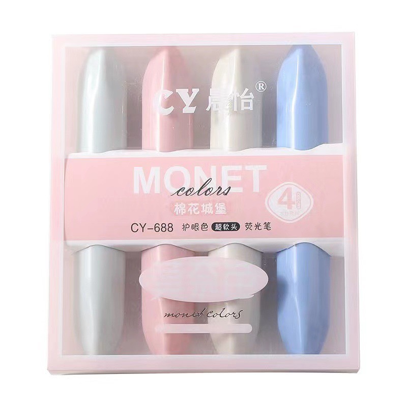 Set 4 bút highlight dạ quang monet