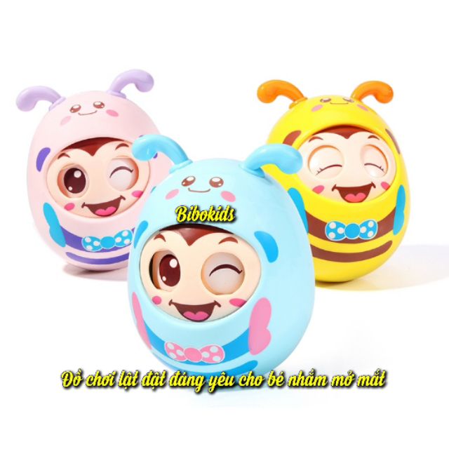 Đồ chơi lật đật hình con ong cho bé chớp mắt nhắm mở mắt