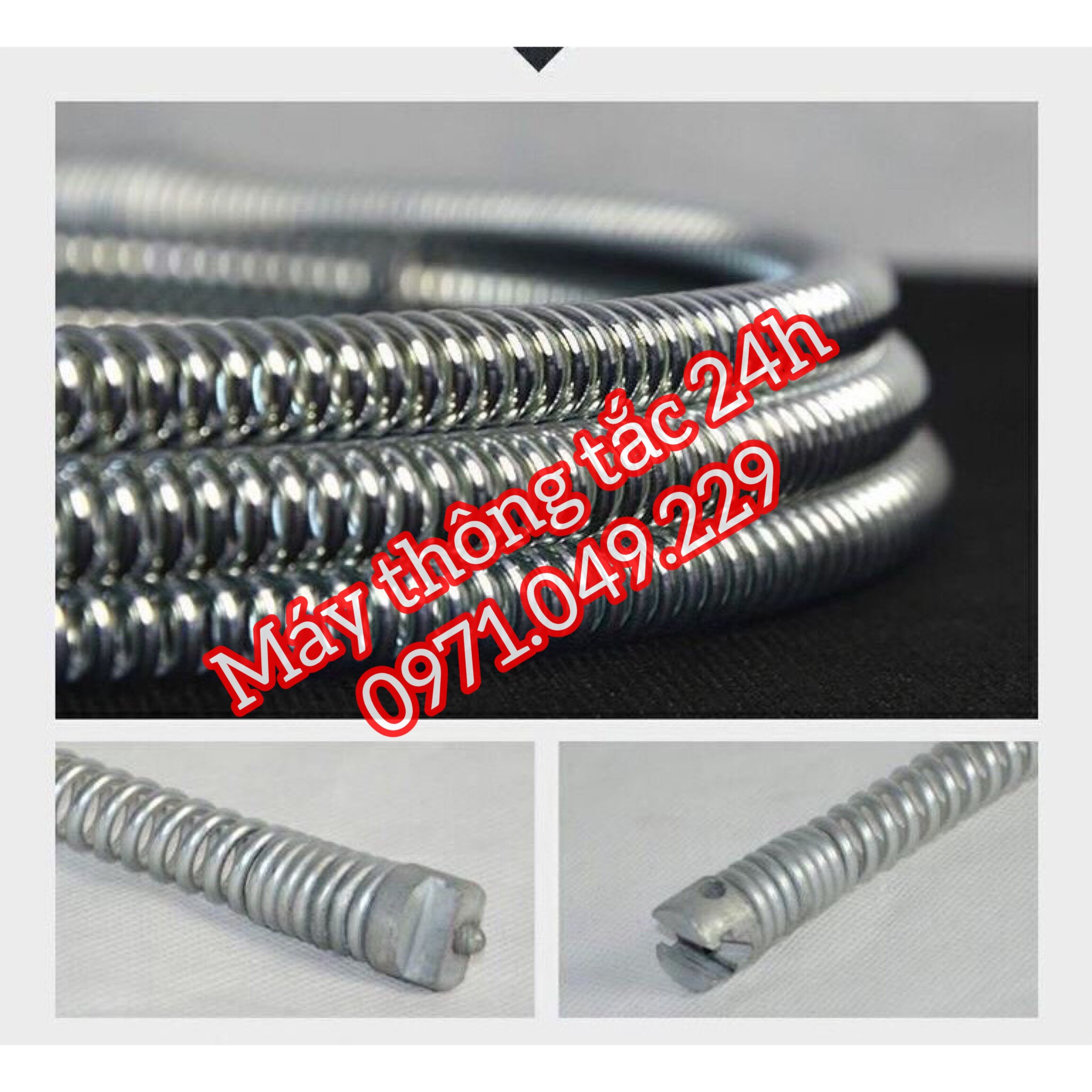 Dây thông tắc cống phi 12 dùng cho máy khoan dài 3m