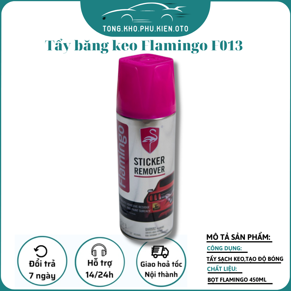 Xịt tẩy Băng Keo 3M, Băng dính và các cặn bẩn dính lâu Flamingo F013 500ml