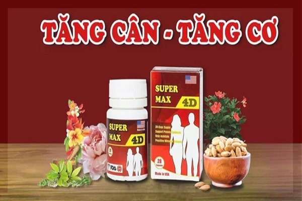 [HCM]TĂNG CÂN SUPER MAX 4D hộp 30 viên