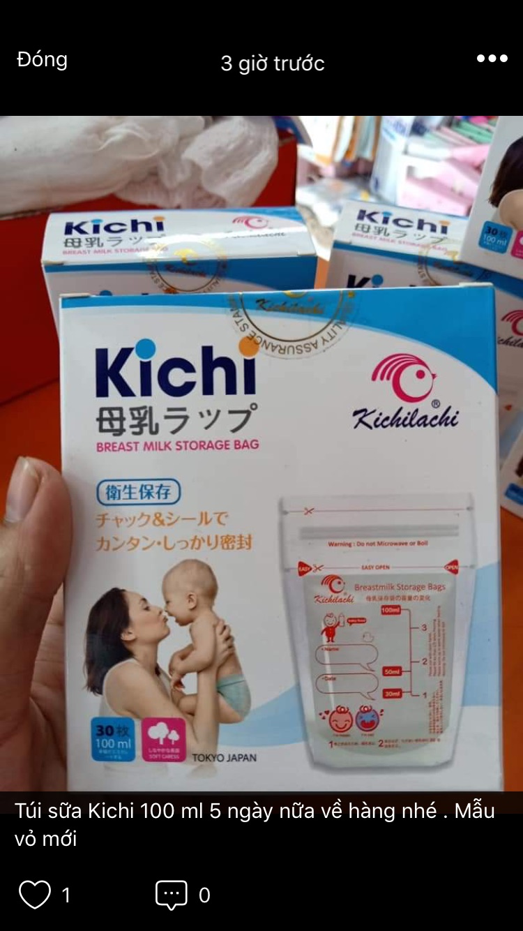 Hộp 30 Túi trữ sữa kichilachi 100ml